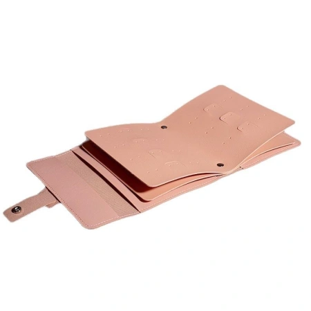 Korean InS-style portable leather earring storage book, multi-layer loose-leaf earring box, anti-oxidation travel jewelry bag Korean InS-style portable leather earring storage book, multi-layer loose-leaf earring box, anti-oxidation travel jewelry bag